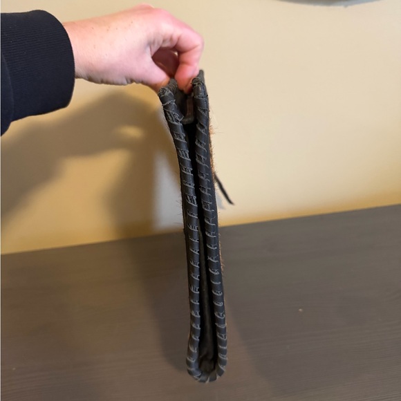 Cleobella Leopard Print Calf Hair Envelope Clutch with Black Leather Trim - Picture 4 of 12